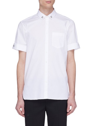 Main View - Click To Enlarge - NEIL BARRETT - Maltese cross print short sleeve shirt