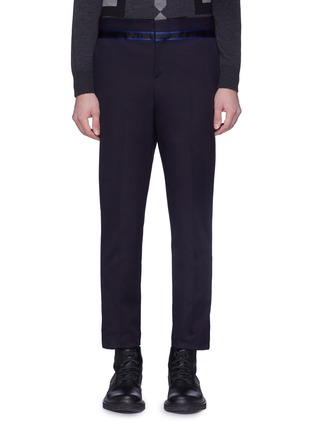 Main View - Click To Enlarge - NEIL BARRETT - Stripe outseam slim fit gabardine pants