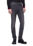 Front View - Click To Enlarge - NEIL BARRETT - Stripe outseam skinny jeans