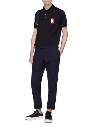 Figure View - Click To Enlarge - NEIL BARRETT - Thunderbolt appliqué polo shirt