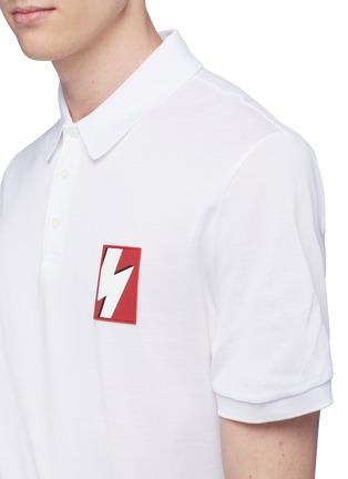 Detail View - Click To Enlarge - NEIL BARRETT - Thunderbolt appliqué polo shirt
