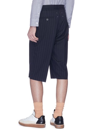 Back View - Click To Enlarge - MAISON MARGIELA - Pinstripe wool shorts