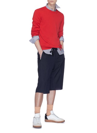 Figure View - Click To Enlarge - MAISON MARGIELA - Pinstripe wool shorts