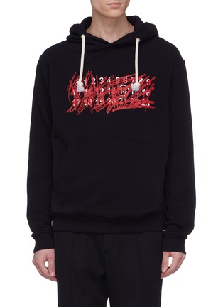 Main View - Click To Enlarge - MAISON MARGIELA - 'Number' scribble print hoodie