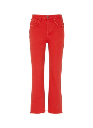 Main View - Click To Enlarge - GRLFRND - 'Linda' frayed cuff cropped jeans