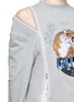 Detail View - Click To Enlarge - GROUND ZERO - Tiger logo embroidered cutout shoulder sweatshirt