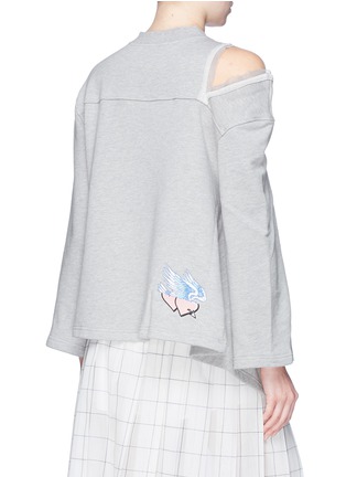 Back View - Click To Enlarge - GROUND ZERO - Tiger logo embroidered cutout shoulder sweatshirt