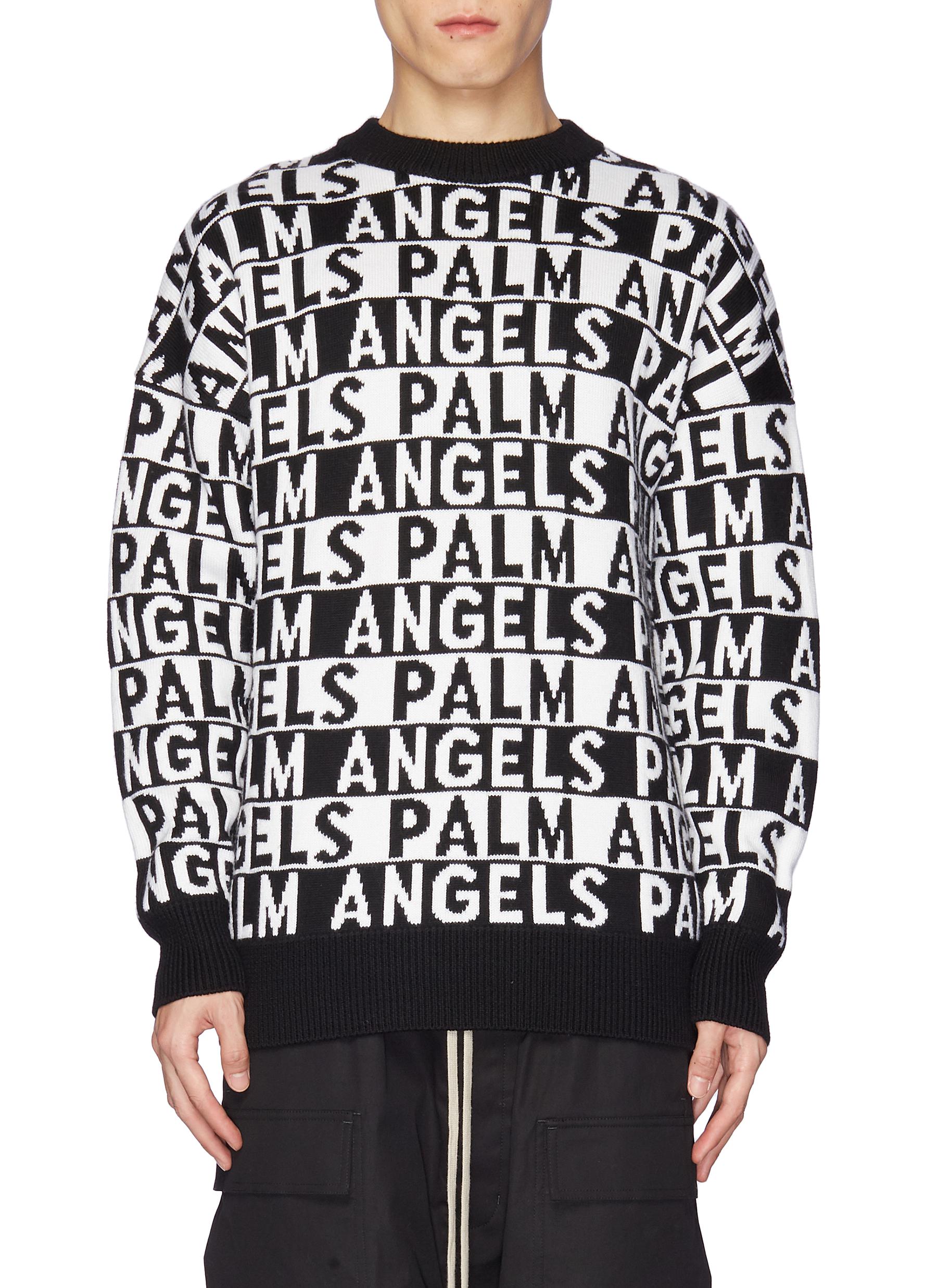 PALM ANGELS Logo stripe sweater Men Lane Crawford