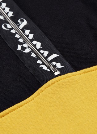  - PALM ANGELS - Logo print colourblock half zip hoodie
