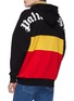 Back View - Click To Enlarge - PALM ANGELS - Logo print colourblock half zip hoodie