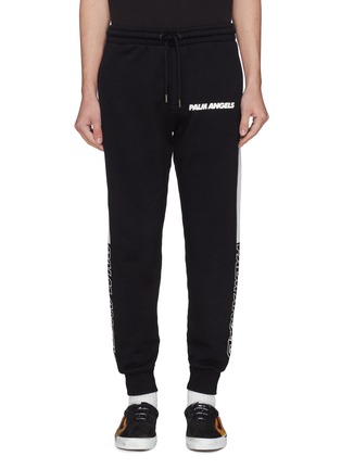 Main View - Click To Enlarge - PALM ANGELS - Logo stripe outseam sweatpants