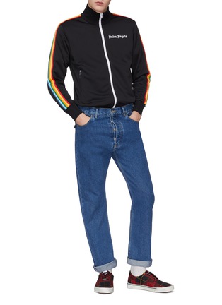 Figure View - Click To Enlarge - PALM ANGELS - Rainbow stripe sleeve track jacket