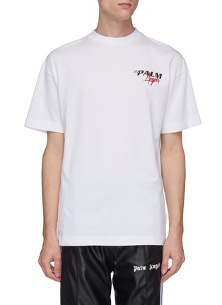 Main View - Click To Enlarge - PALM ANGELS - Mix racing logo print T-shirt