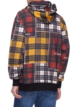 Back View - Click To Enlarge - PALM ANGELS - Mix tartan plaid hoodie