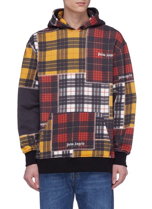 Main View - Click To Enlarge - PALM ANGELS - Mix tartan plaid hoodie