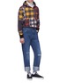 Figure View - Click To Enlarge - PALM ANGELS - Mix tartan plaid hoodie