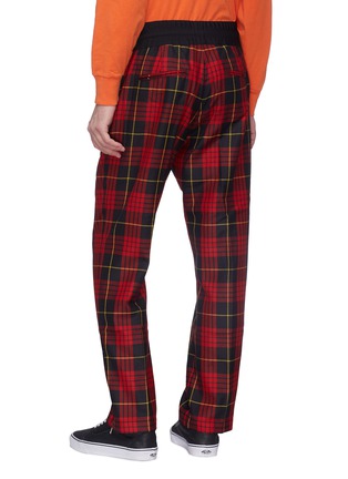 Back View - Click To Enlarge - PALM ANGELS - Tartan plaid virgin wool twill track pants