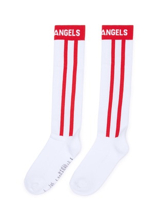Main View - Click To Enlarge - PALM ANGELS - Stripe logo socks
