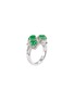 Figure View - Click To Enlarge - SAMUEL KUNG - Diamond jade heart charm 18k white gold ring