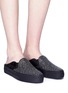 Figure View - Click To Enlarge - RODO - Strass embellished suede slide sneakers