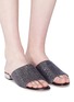 Figure View - Click To Enlarge - RODO - Strass embellished suede slide sandals