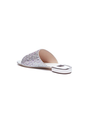 Detail View - Click To Enlarge - RODO - Strass embellished leather slide sandals