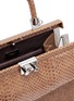 Detail View - Click To Enlarge - RODO - Snakeskin leather flap basketweave bag
