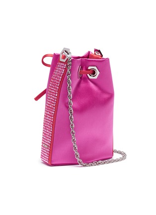 Detail View - Click To Enlarge - RODO - Strass embellished satin bucket bag