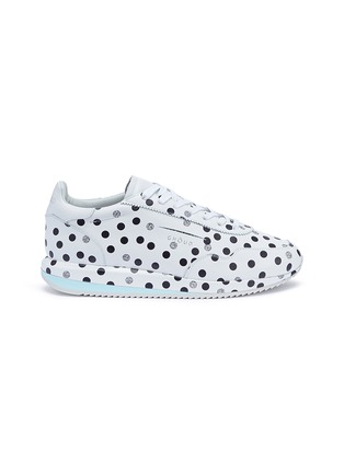 Main View - Click To Enlarge - GHŌUD - Slit quarter polka dot print leather sneakers