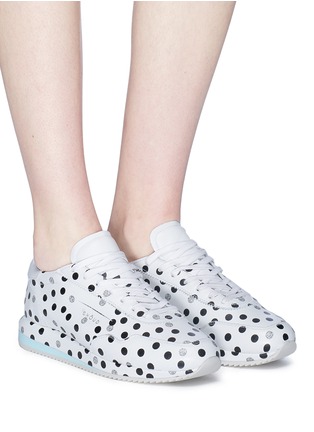 Figure View - Click To Enlarge - GHŌUD - Slit quarter polka dot print leather sneakers