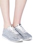 Figure View - Click To Enlarge - GHŌUD - Slit quarter glitter sneakers