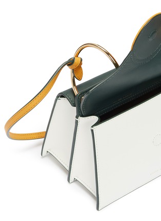 Detail View - Click To Enlarge - DANSE LENTE - 'Mini Phoebe' spiral handle colourblock leather crossbody bag