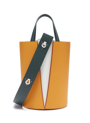 Main View - Click To Enlarge - DANSE LENTE - 'Mini Lorna' keyhole strap colourblock leather bucket bag