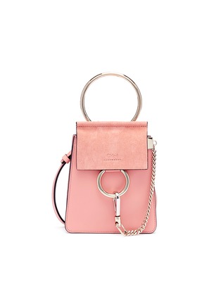 Main View - Click To Enlarge - CHLOÉ - 'Faye' small suede flap leather bracelet bag