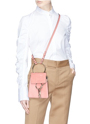Figure View - Click To Enlarge - CHLOÉ - 'Faye' small suede flap leather bracelet bag