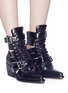 Figure View - Click To Enlarge - CHLOÉ - 'Rylee' lace-up leather ankle boots
