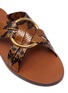 Detail View - Click To Enlarge - CHLOÉ - 'Rony' oversized ring cross strap snake embossed leather slide sandals
