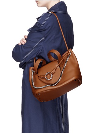 Front View - Click To Enlarge - 71172 - 'Linked Thela' medium leather trapeze tote
