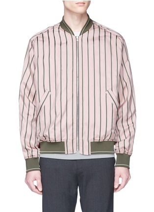 Main View - Click To Enlarge - SOLID HOMME - Pinstripe bomber jacket
