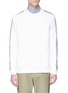 Main View - Click To Enlarge - SOLID HOMME - Stripe panel layered collar sweatshirt