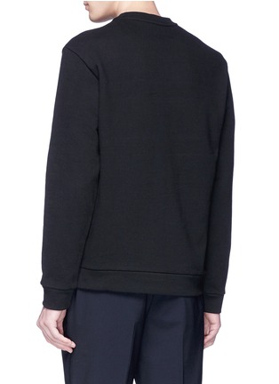 Back View - Click To Enlarge - SOLID HOMME - Houndstooth appliqué abstract print sweatshirt