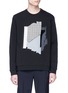 Main View - Click To Enlarge - SOLID HOMME - Houndstooth appliqué abstract print sweatshirt