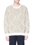 Main View - Click To Enlarge - SOLID HOMME - Interlocking diamond intarsia sweater