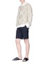 Figure View - Click To Enlarge - SOLID HOMME - Interlocking diamond intarsia sweater