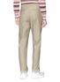 Back View - Click To Enlarge - SOLID HOMME - Roll cuff belted twill pants