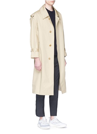 Detail View - Click To Enlarge - SOLID HOMME - Two-in-one trench coat and zip hoodie