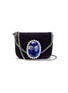 Main View - Click To Enlarge - STELLA MCCARTNEY - 'Falabella' mini jewelled brooch velvet chain bag