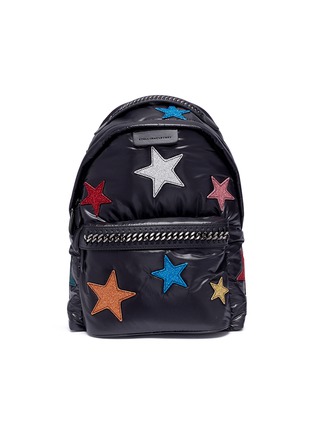 Main View - Click To Enlarge - STELLA MCCARTNEY - 'Falabella Go' glitter star patch backpack