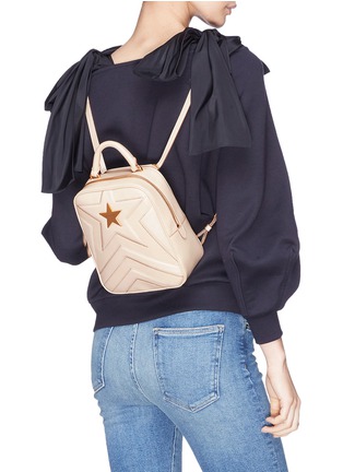 Front View - Click To Enlarge - STELLA MCCARTNEY - 'Stella Star' small quilted faux leather backpack