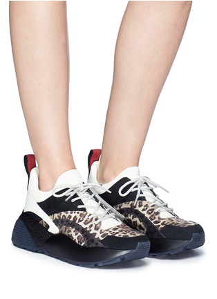 Figure View - Click To Enlarge - STELLA MCCARTNEY - 'Eclypse' leopard print panel chunky outsole sneakers